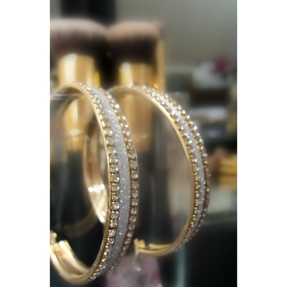 Gold Blingee Hoops - Picture 2 of 4